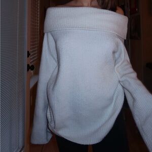 H&M Cream Off-Shoulder Sweater